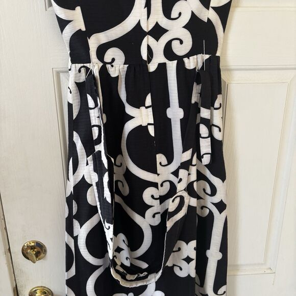 Vintage Malia Honolulu Women Maxi Sundress Black 10 Floral 70s Hawaiian Tropical - Picture 8 of 11